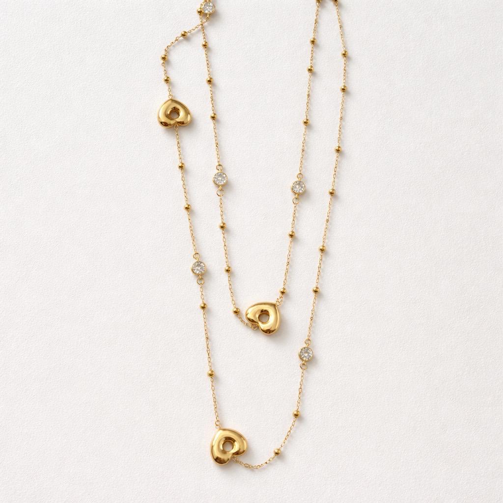 Collana lunga cuoricini