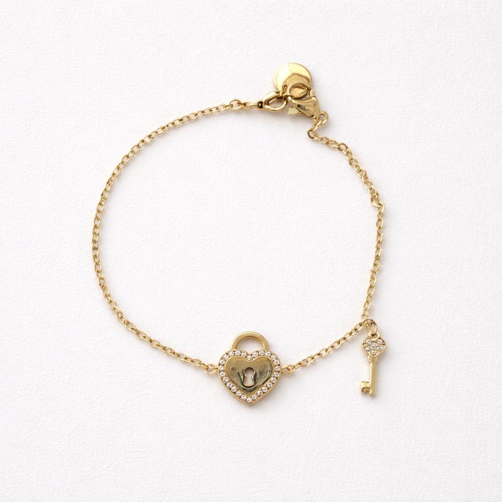 Bracciale regolabile cuore lucchetto