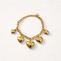 Bracciale regolabile catena cuori