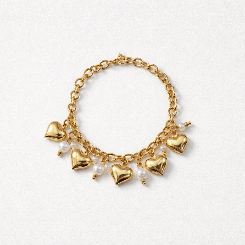 Bracciale regolabile cuoricini