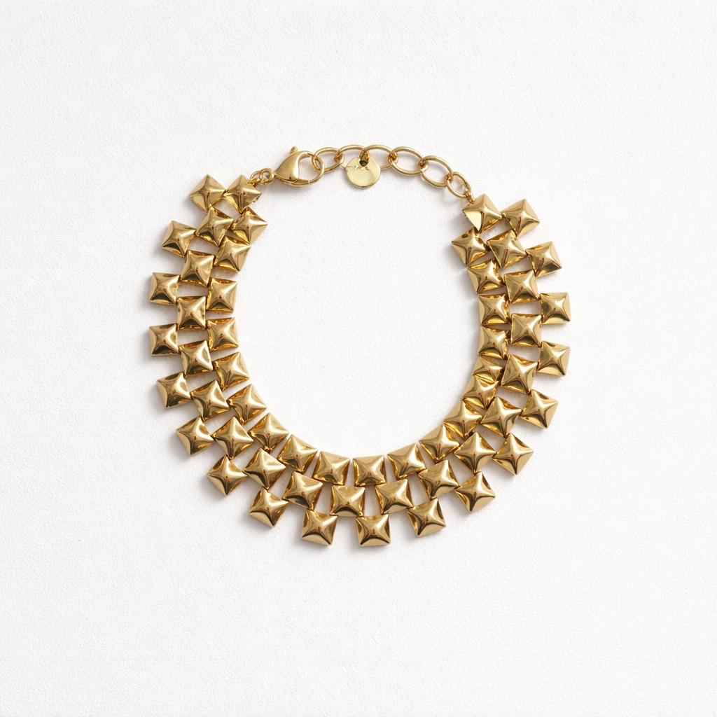 Bracciale regolabile catena quadratini
