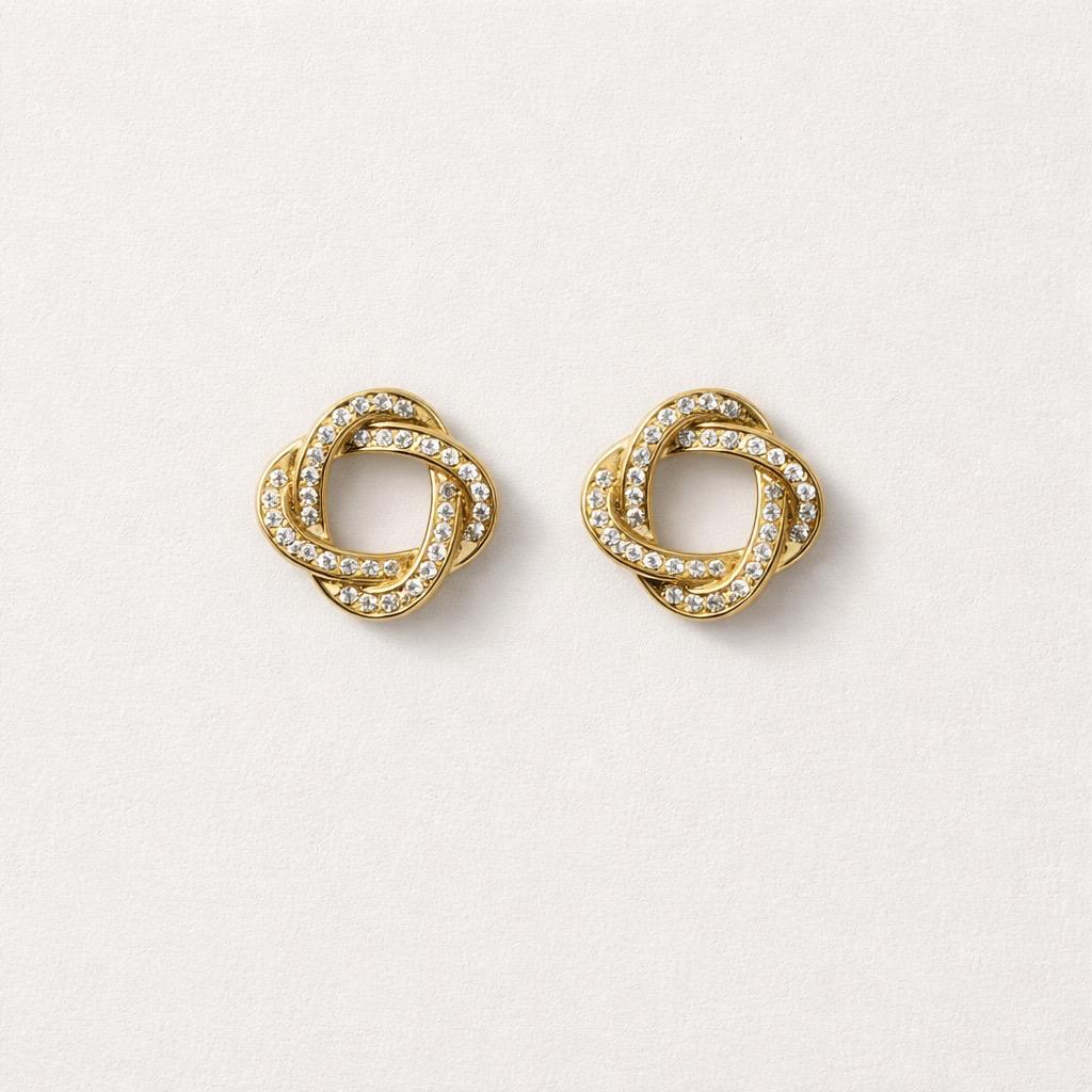 Orecchini lobo nodino strass