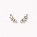 Orecchini lobo foglioline strass