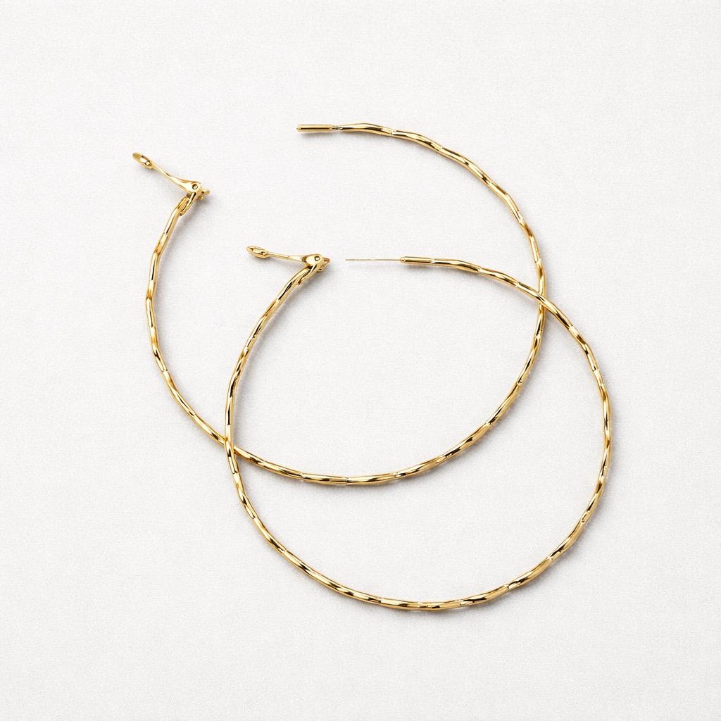 Orecchini cerchi zigzag 7cm