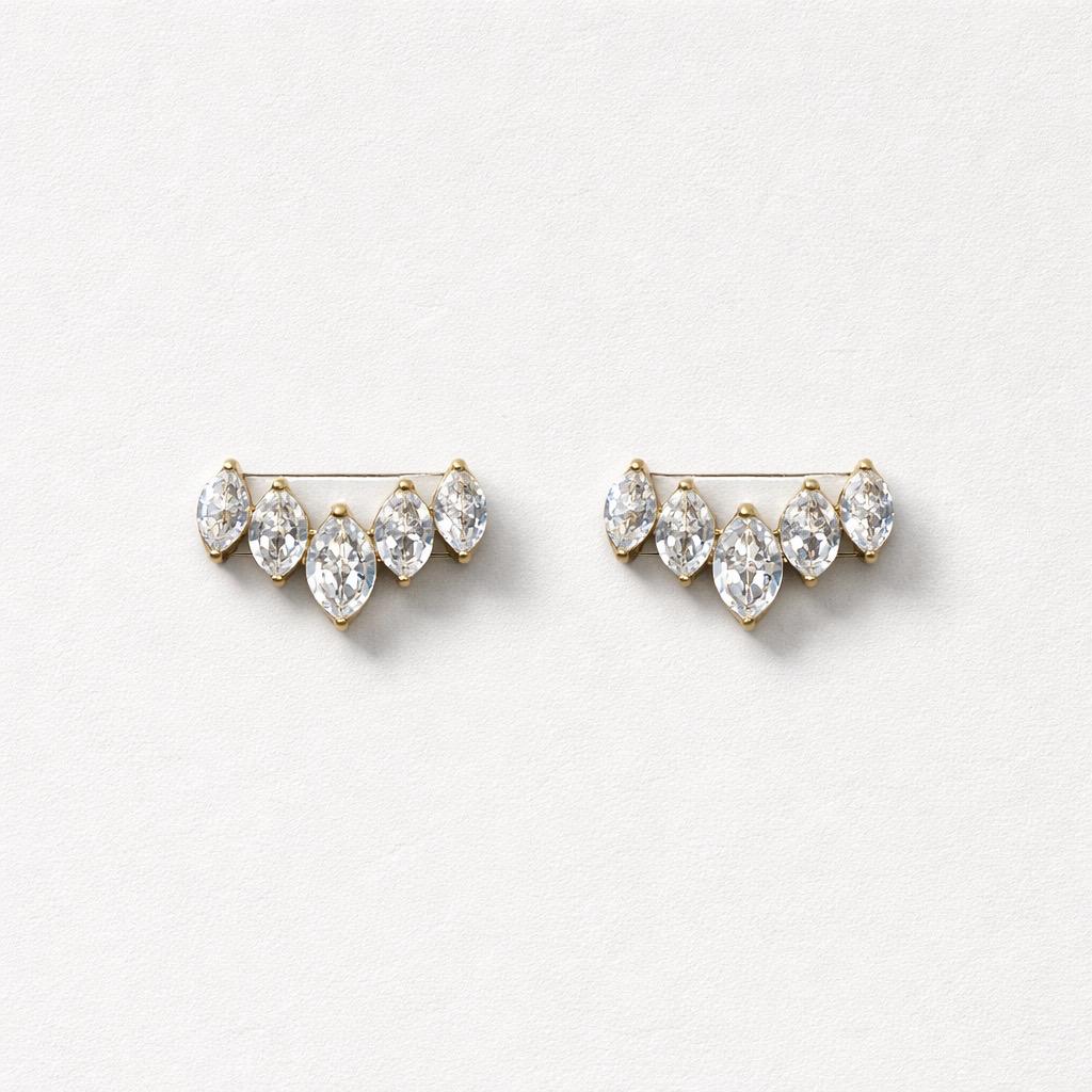 Orecchini lobo navette strass