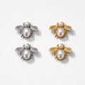 Copribottone coppia metallo strass perla