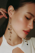 Ear Cuff acciaio cristalli pendenti