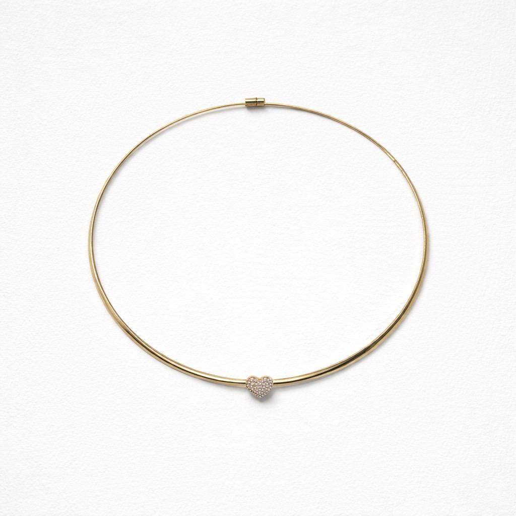 Collana choker rigida cuore