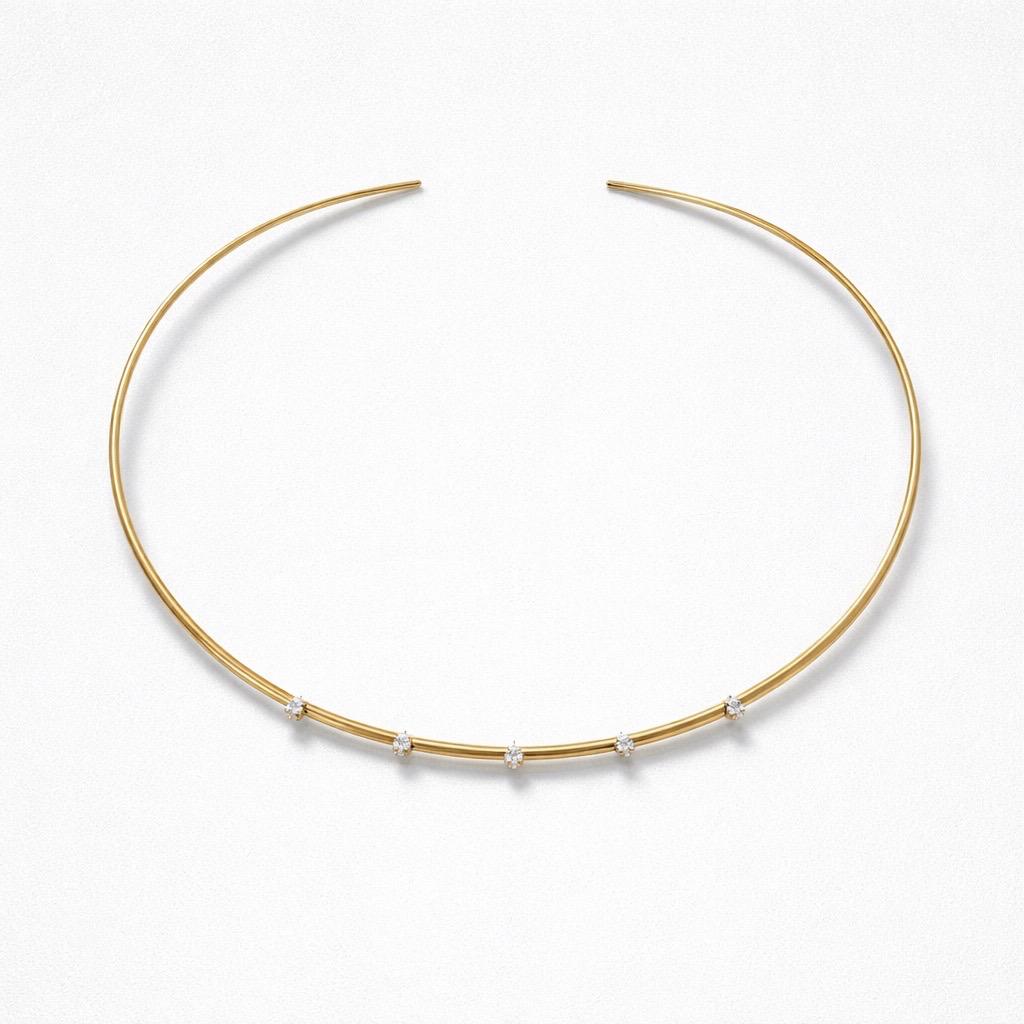 Collana choker rigida punti luce