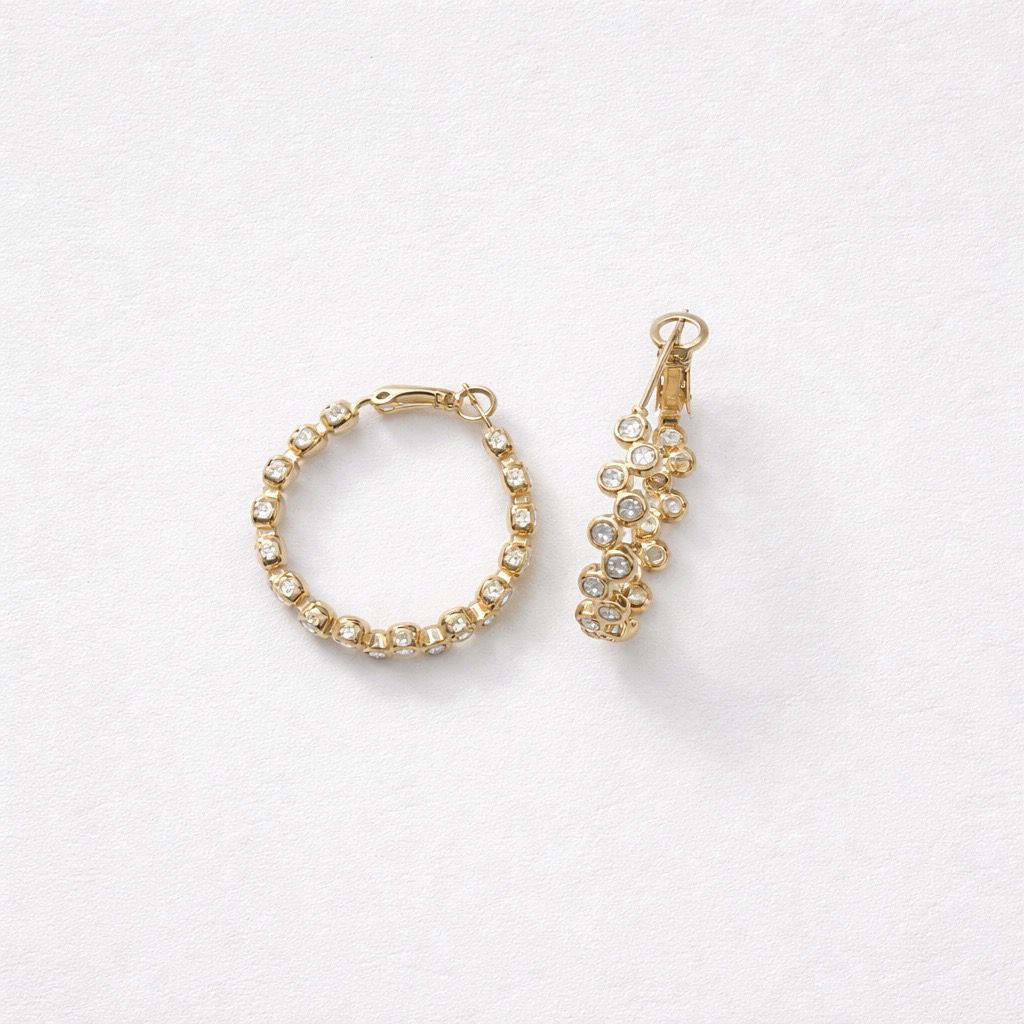 Orecchini cerchi fiore strass