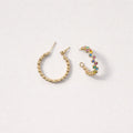 Orecchini cerchi fiore strass