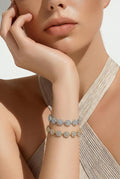 Bracciale tennis acciaio fiori strass