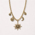 Collana regolabile acciaio sole charms