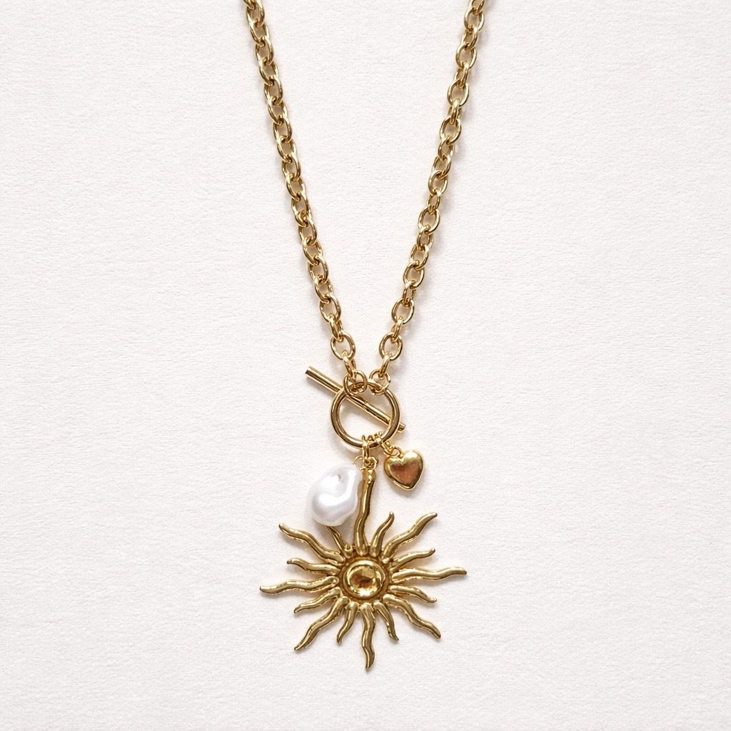 Collana regolabile acciaio sole