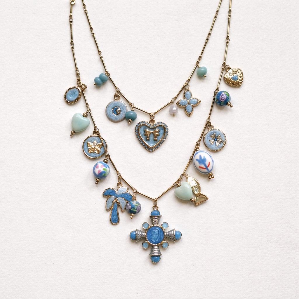 Collana regolabile acciaio charms smaltati