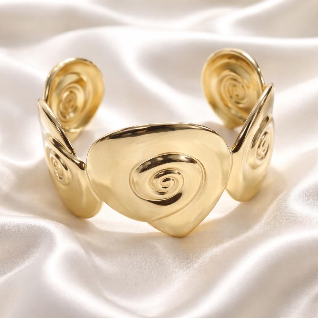 Bracciale rigido acciaio conchiglia