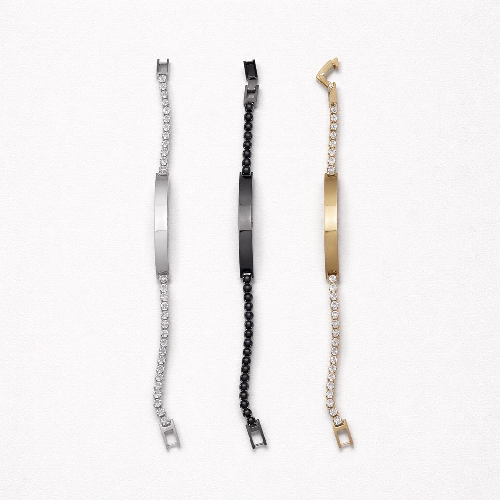 Uomo bracciale acciaio tennis