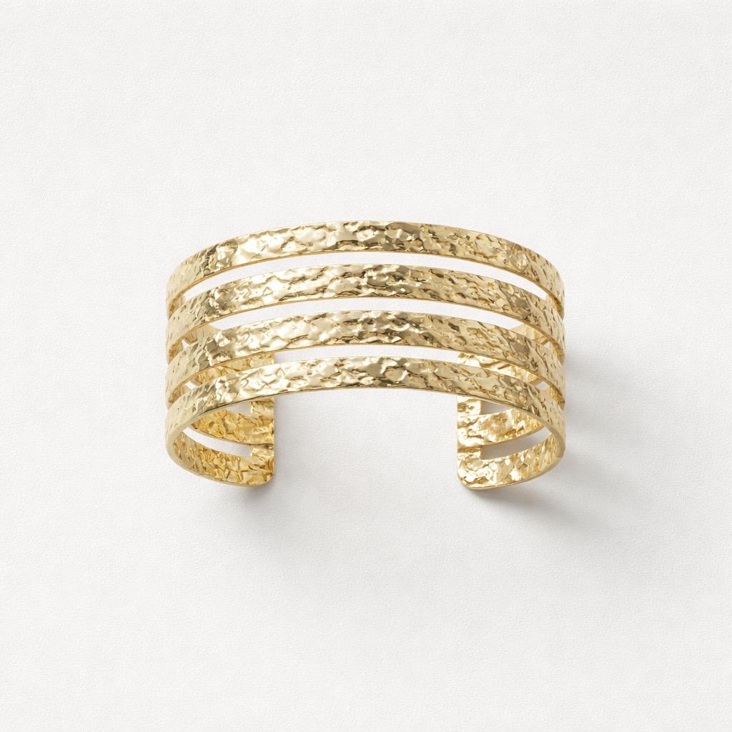Bracciale rigido acciaio martellato