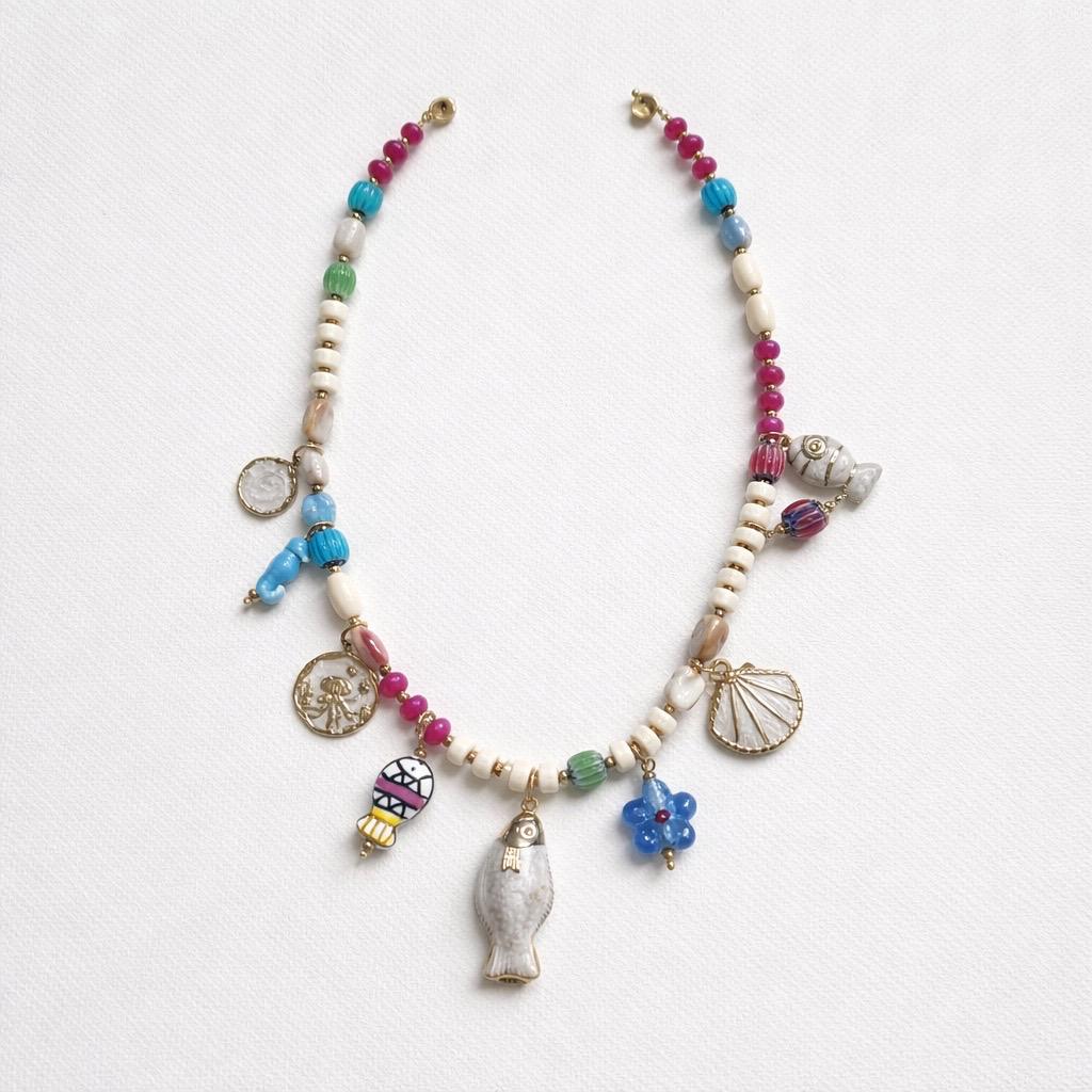 Collana regolabile acciaio pesce