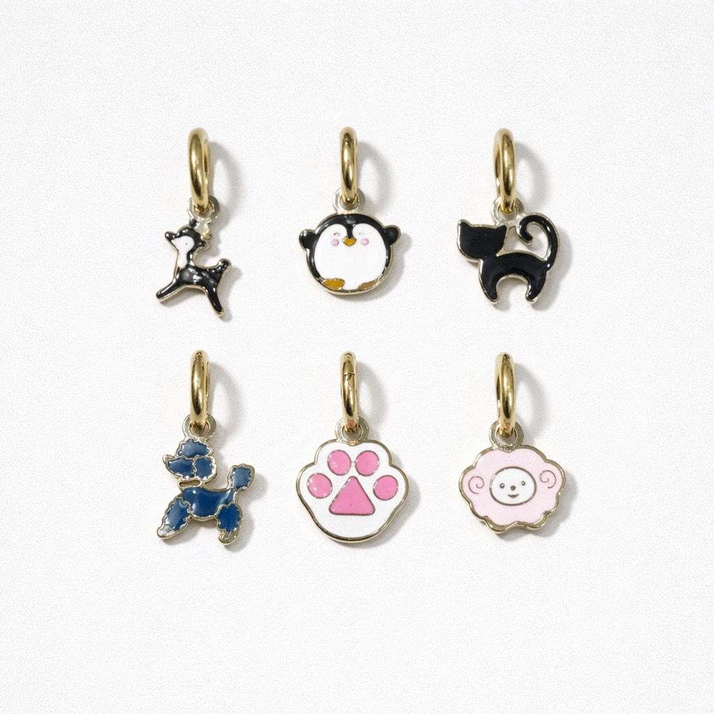 Orecchini set acciaio smaltato animali