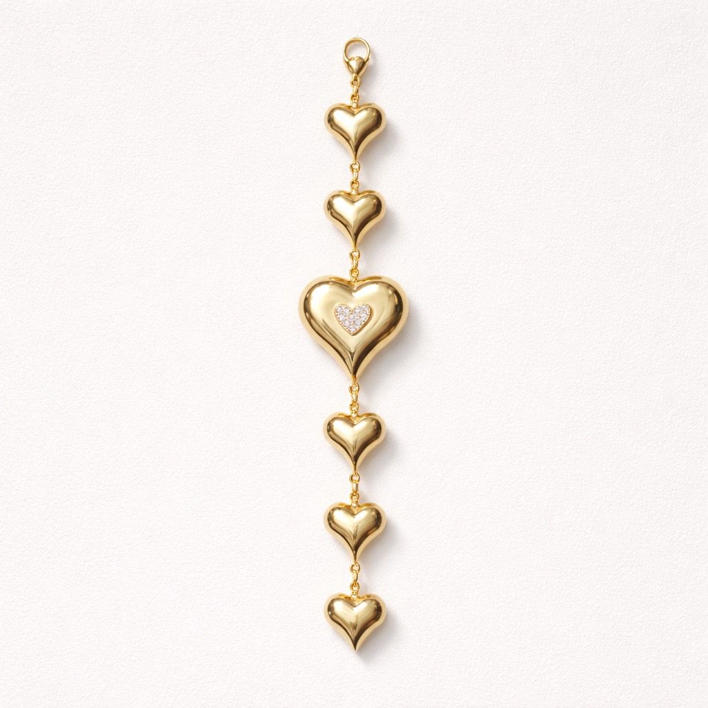 Bracciale regolabile cuori