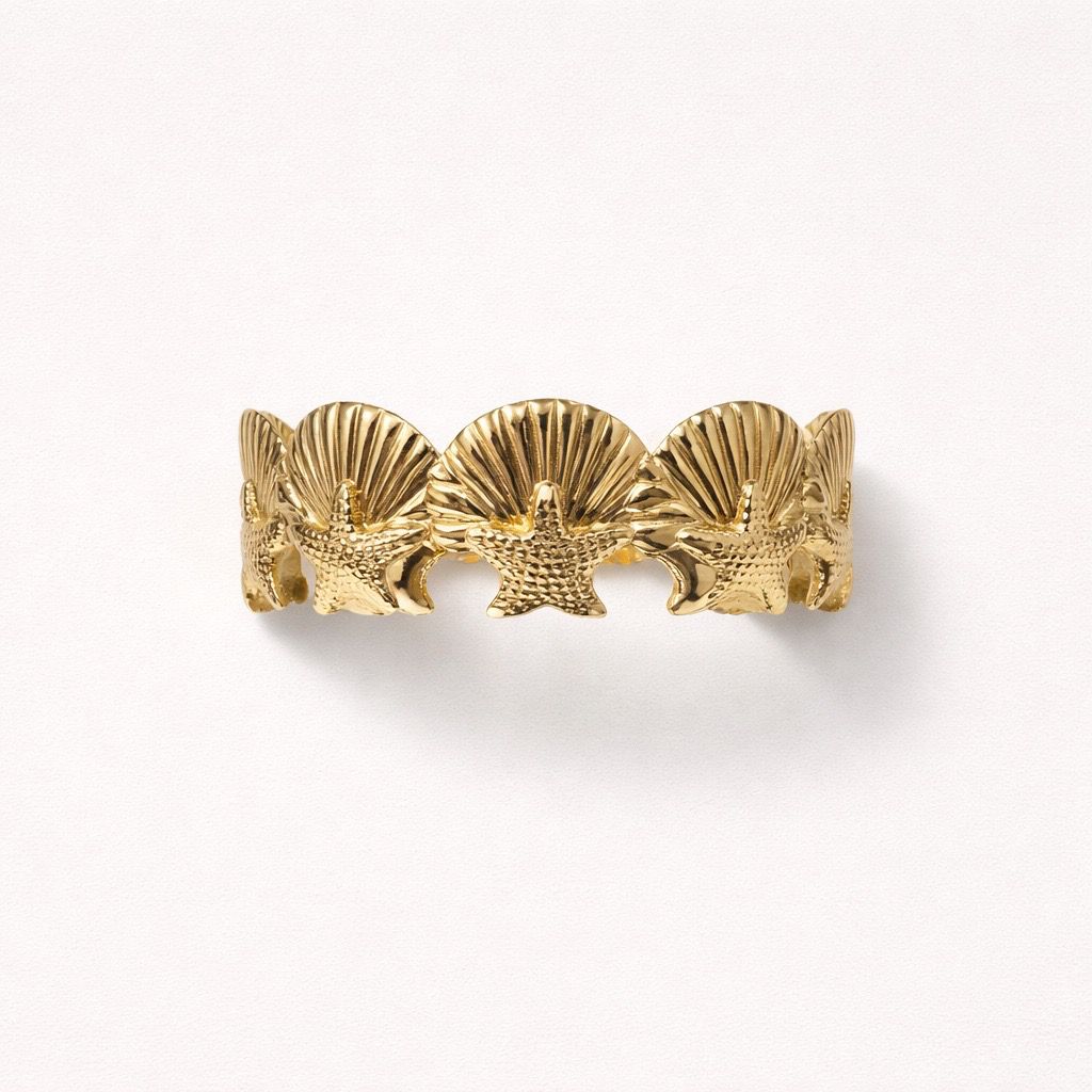 Bracciale rigido acciaio conchiglie