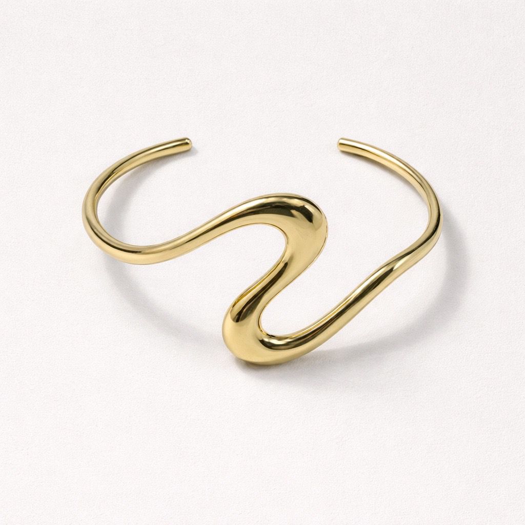 Bracciale rigido acciaio onda