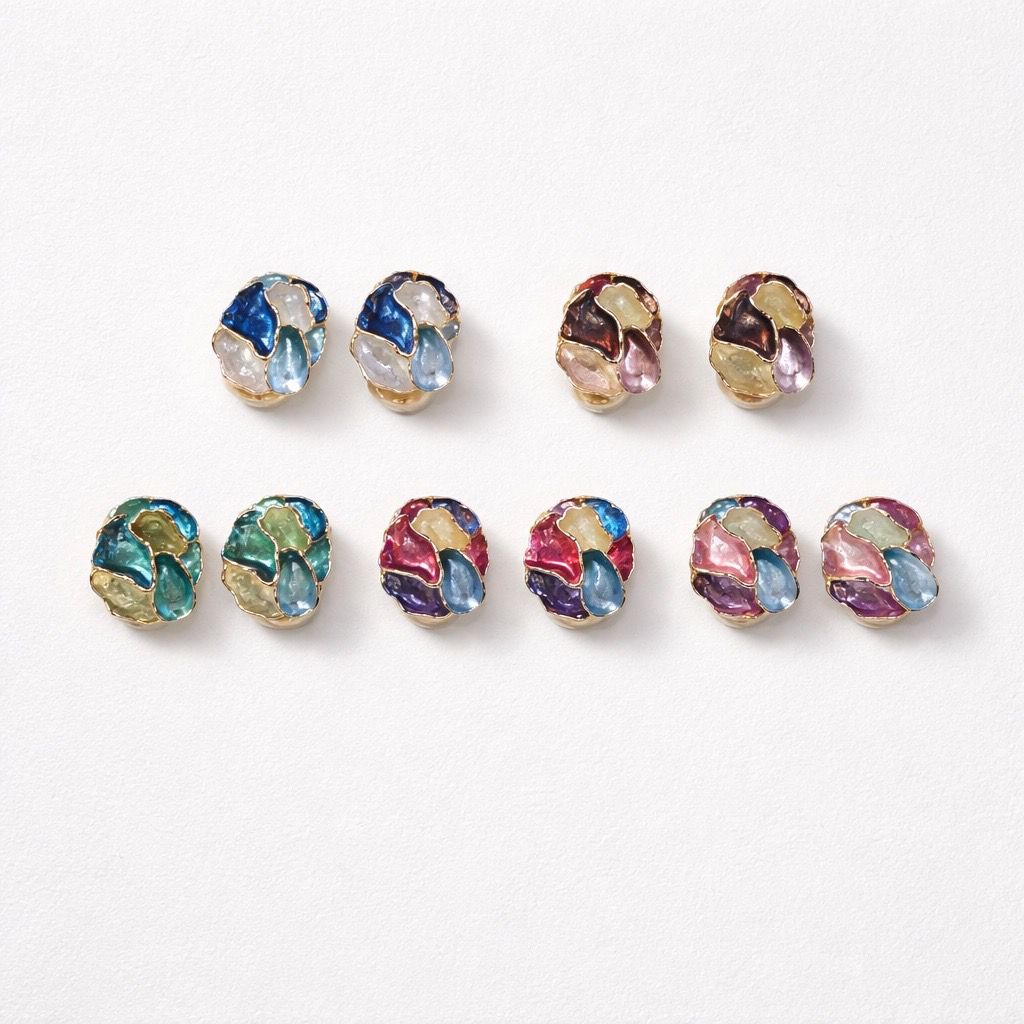 Orecchini clip metallo smaltato