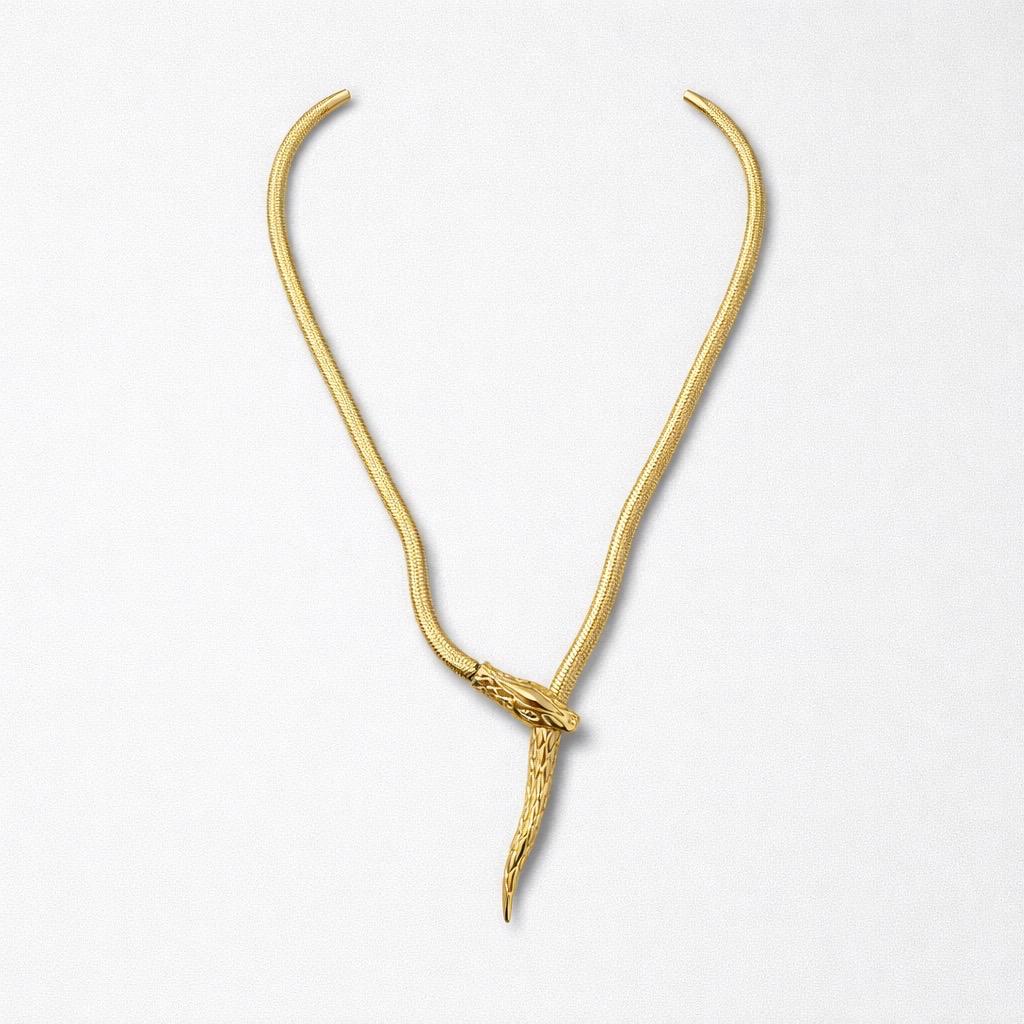 Collana lunga acciaio serpente 60cm