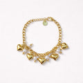 Bracciale regolabile acciaio cuori perle