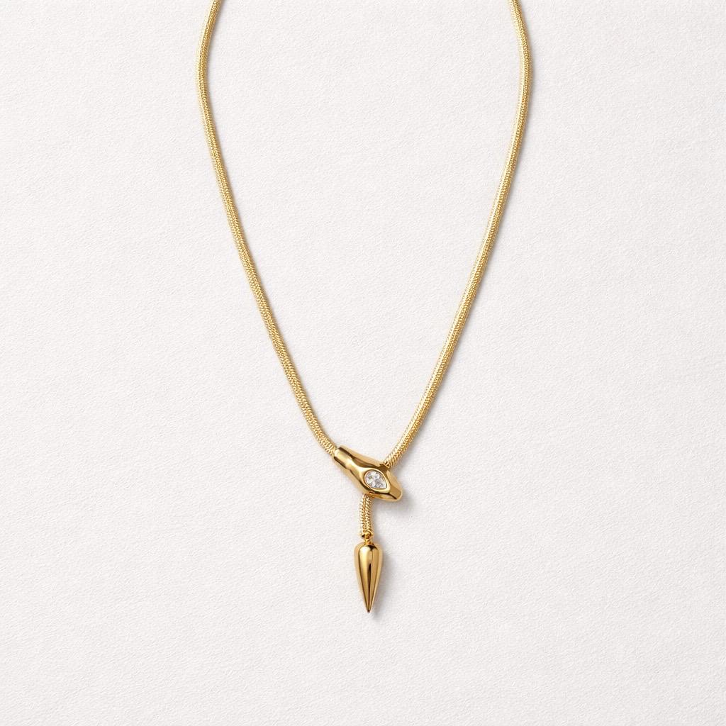 Collana regolabile serpente brillante