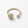 Anello acciaio pallina strass