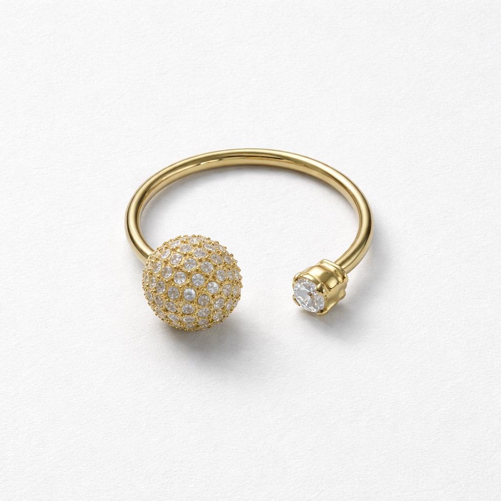 Anello acciaio pallina strass