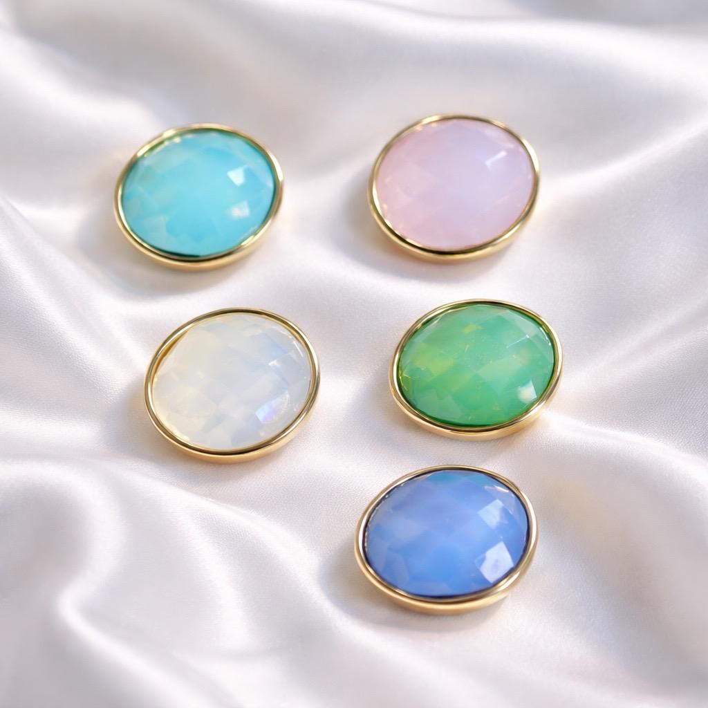 Anello acciaio castone vetro