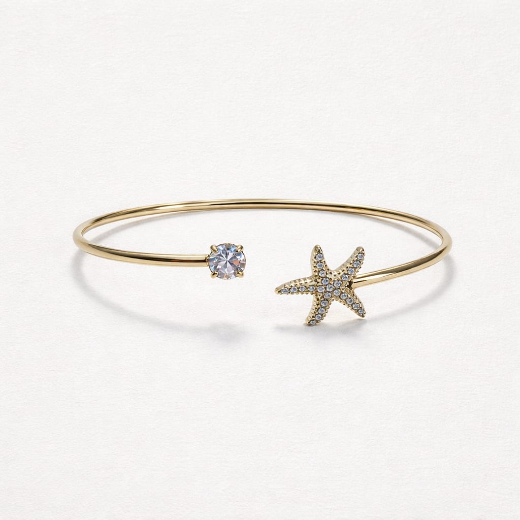 Bracciale rigido acciaio stella marina
