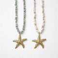 Collana regolabile acciaio stelle madreperla