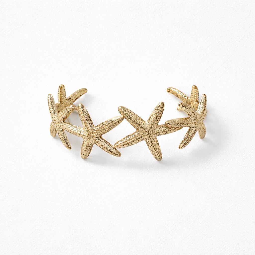 Bracciale rigido acciaio stelle marine