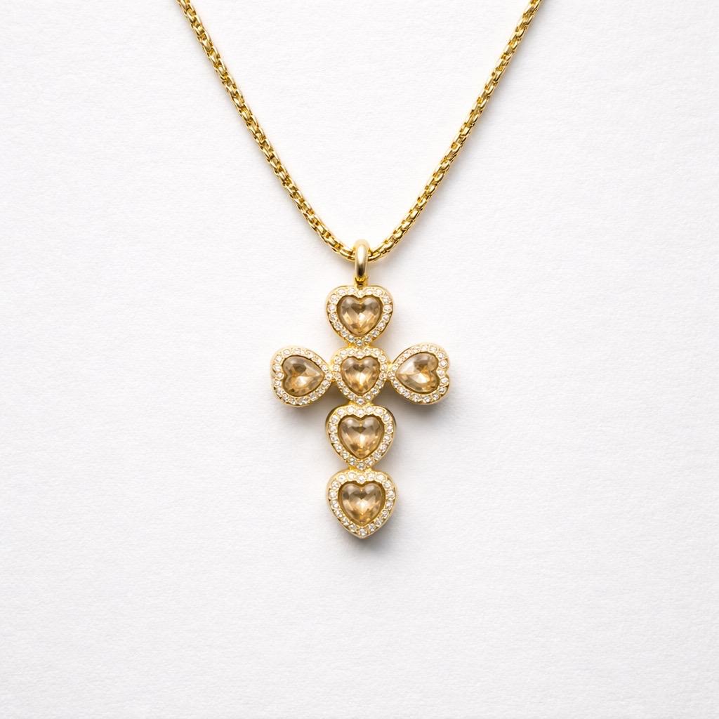 Collana regolabile acciaio croce