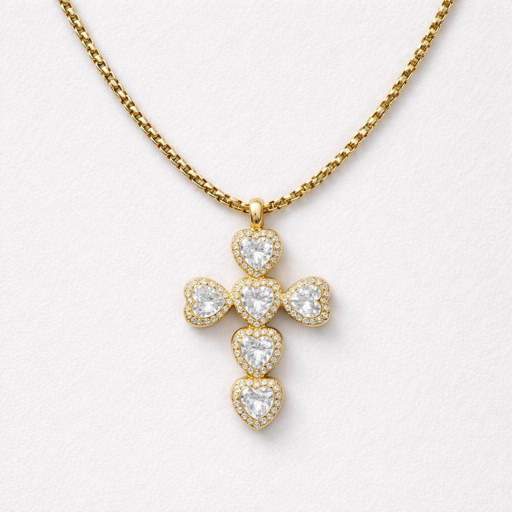 Collana regolabile acciaio croce