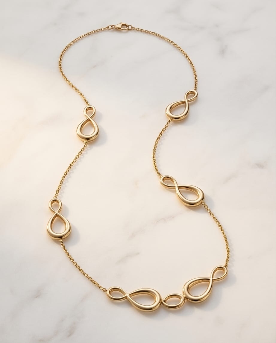 Collana regolabile acciaio infinito