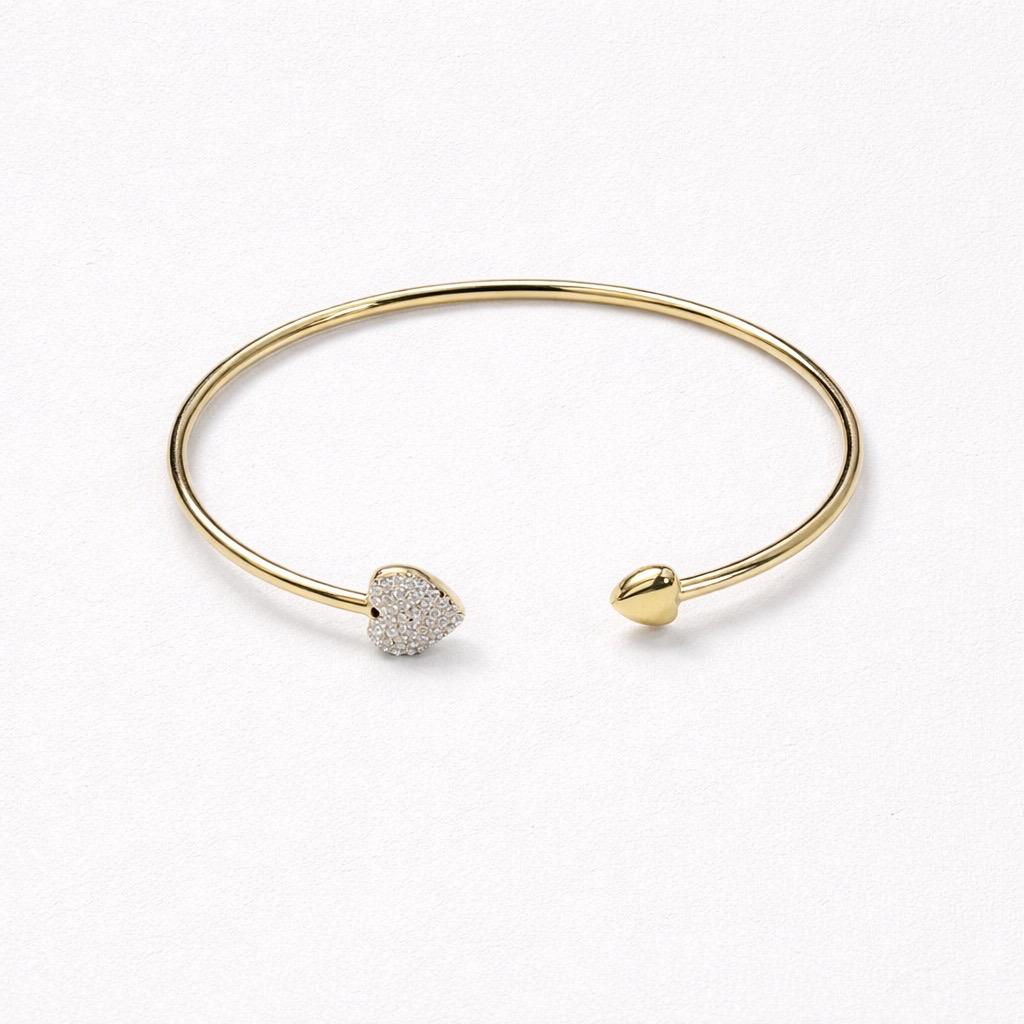 Bracciale rigido acciaio cuori