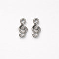 Orecchini lobo chiave violino strass 2cm