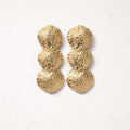 Orecchini pendenti triplo disco martellato 7.5cm