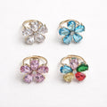 Anello acciaio fiore