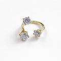 Anello acciaio 3 zirconi