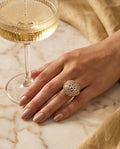 Anello metallo palla zircone