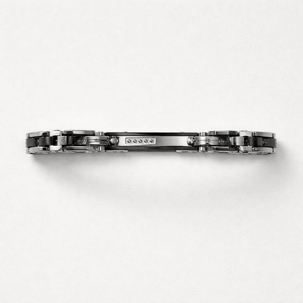 Uomo bracciale acciaio ceramica