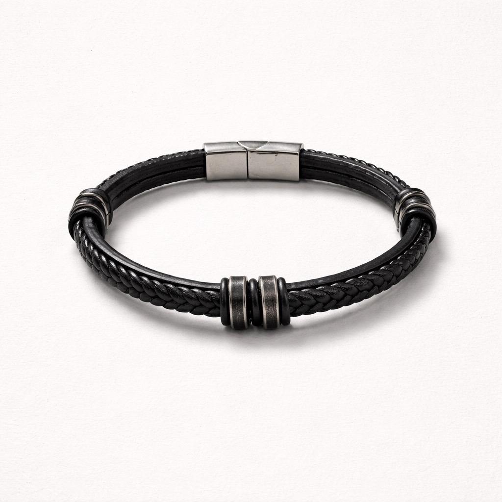 Uomo bracciale acciaio satinato