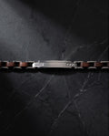 Uomo bracciale acciaio legno e zirconi