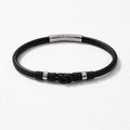 Uomo bracciale pelle nodo acciaio